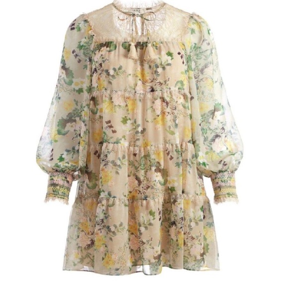 Alice and Olivia Floral Sheer Dress with Lace Details (size Medium) - Picture 5 of 10